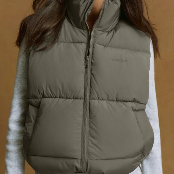 Adanola Puffer Gilet Olive Green Size Small - Picture 2 of 4